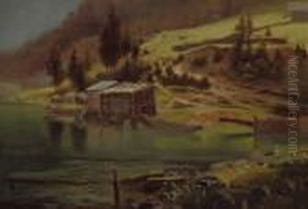 Fishing And Hunting Camp, Loring, Alaska Oil Painting by Albert Bierstadt