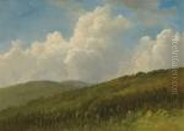 Summer In The Hills Oil Painting by Albert Bierstadt