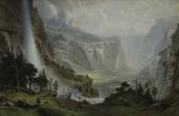 The Domes Of Yosemite. Oil Painting by Albert Bierstadt