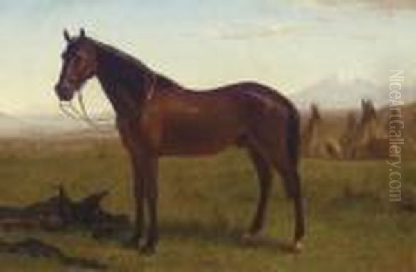 Portrait Of A Horse Oil Painting by Albert Bierstadt