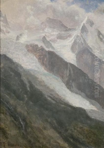 Portion Of The Jungfrau From Grindelwald Oil Painting by Albert Bierstadt