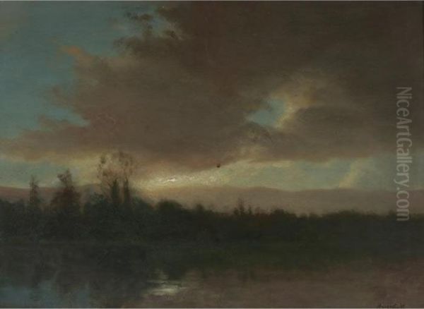 Evening Sky Oil Painting by Albert Bierstadt