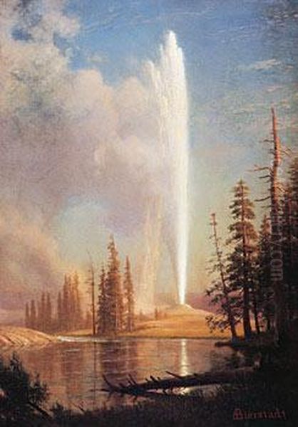 Old Faithful Oil Painting by Albert Bierstadt