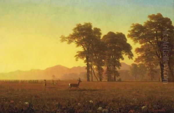 Autumn Oil Painting by Albert Bierstadt