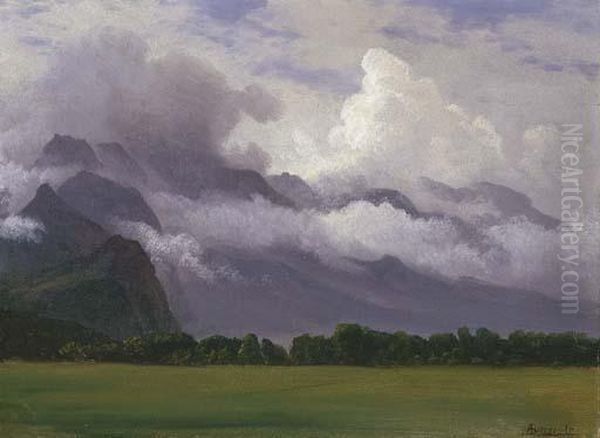 Clouds In Owens Valley Oil Painting by Albert Bierstadt