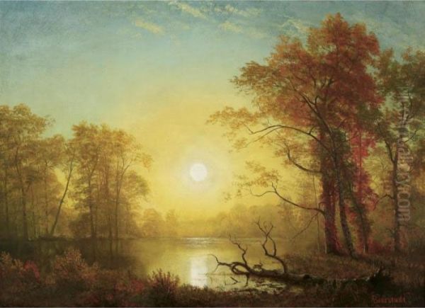 Sunrise Oil Painting by Albert Bierstadt