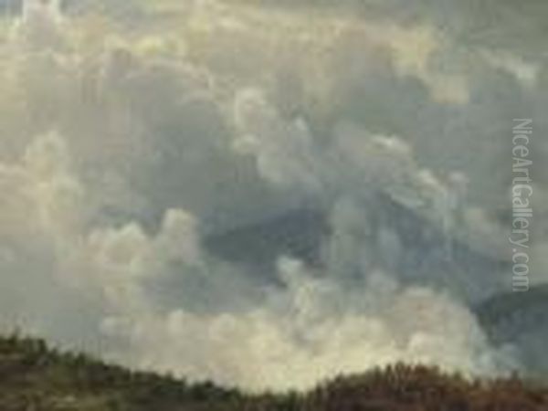 Mountain Mist Oil Painting by Albert Bierstadt