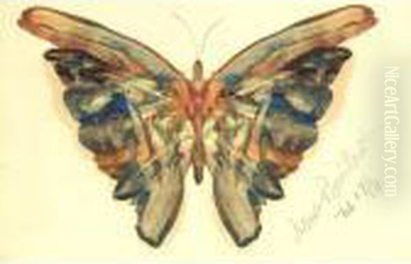 Butterfly Oil Painting by Albert Bierstadt