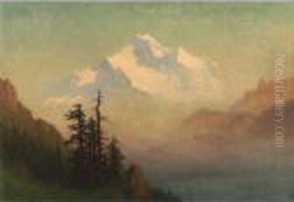 Mountain Lake Oil Painting by Albert Bierstadt