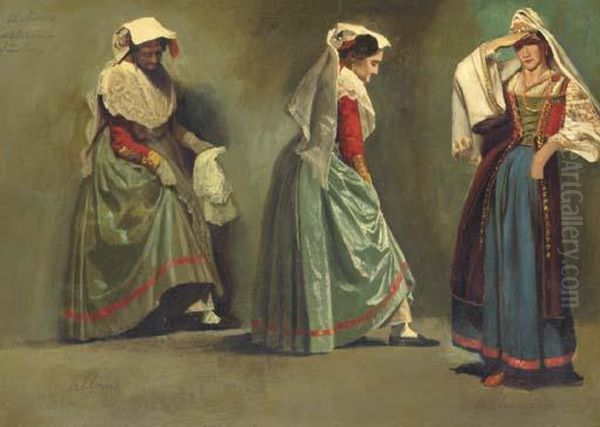 Italian Costume Studies Oil Painting by Albert Bierstadt