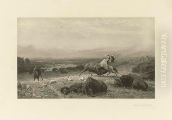 The Last Of The Buffalo Oil Painting by Albert Bierstadt