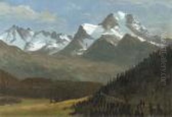 Mountain Landscape Oil Painting by Albert Bierstadt