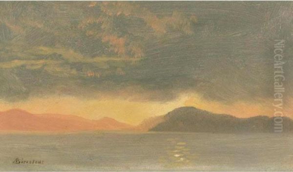 Sunset Oil Painting by Albert Bierstadt