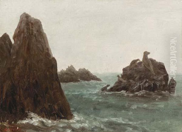 Seal Rocks, California Oil Painting by Albert Bierstadt