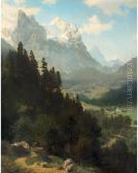 The Wetterhorn Oil Painting by Albert Bierstadt