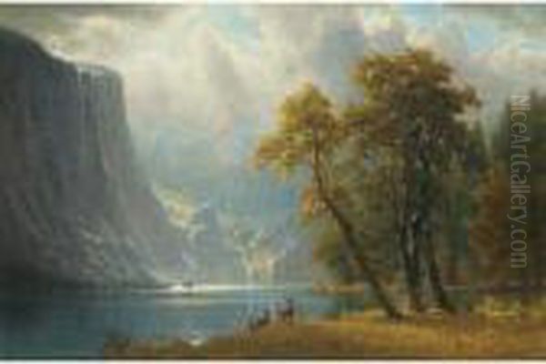 Yosemite Oil Painting by Albert Bierstadt