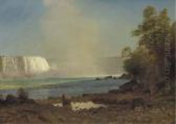 Niagara Falls Oil Painting by Albert Bierstadt