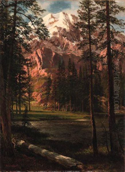 Mountain Lake Oil Painting by Albert Bierstadt