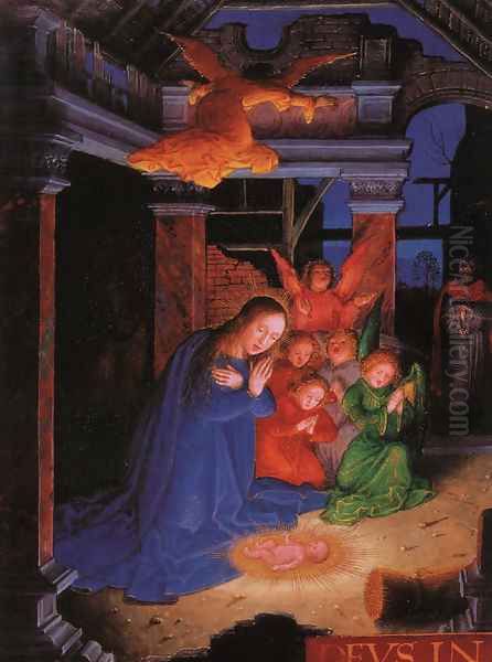 Nativity 1517 Oil Painting by Gerard Horenbout