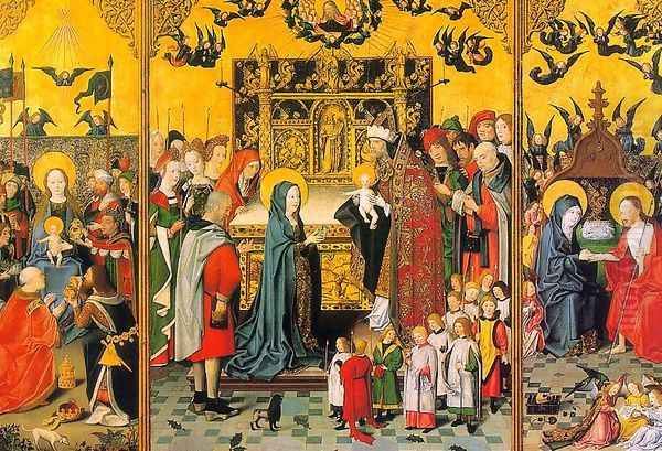 Retable of the Seven Joys of the Virgin 1480 Oil Painting by Master of the Holy Kindred