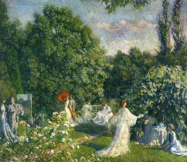 Garden Party Oil Painting by Philip Leslie Hale