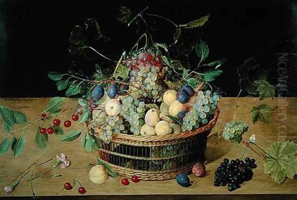 A Basket of Fruit Oil Painting by Jacob van Hulsdonck