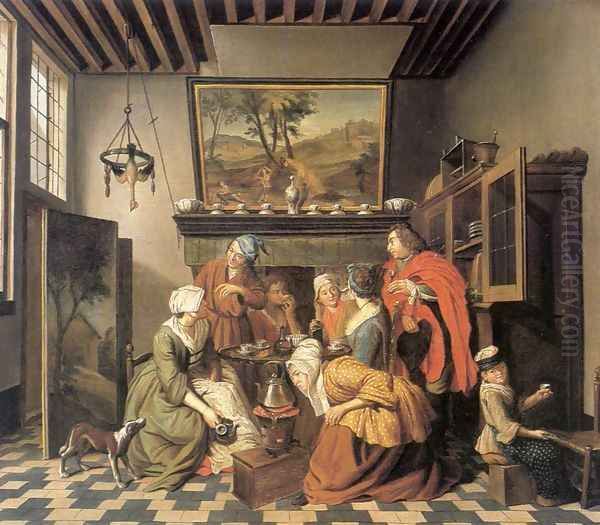 Tea Time Oil Painting by Jan Jozef, the Younger Horemans