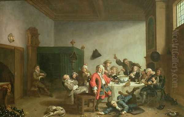 A Merry Party Oil Painting by Jan Jozef, the Younger Horemans