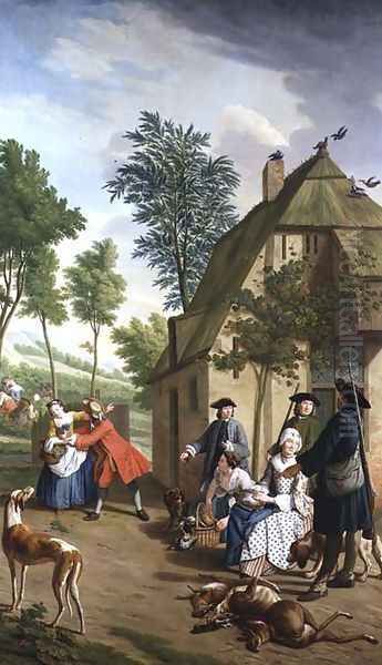 Figures in a Landscape 2 Oil Painting by Jan Jozef, the Younger Horemans