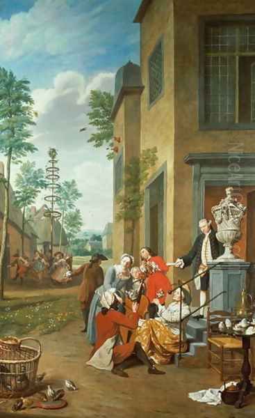 Villagers Merrymaking Oil Painting by Jan Jozef, the Younger Horemans