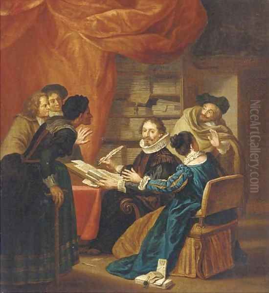 The lawyer's office Oil Painting by Jan Jozef, the Younger Horemans