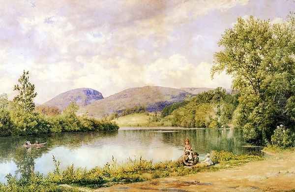 A Game by the River Oil Painting by John Hill