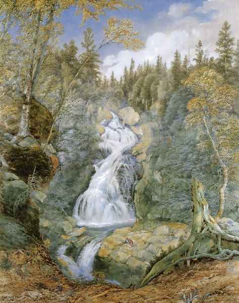 Crystal Cascade, White Mountains Oil Painting by John Hill