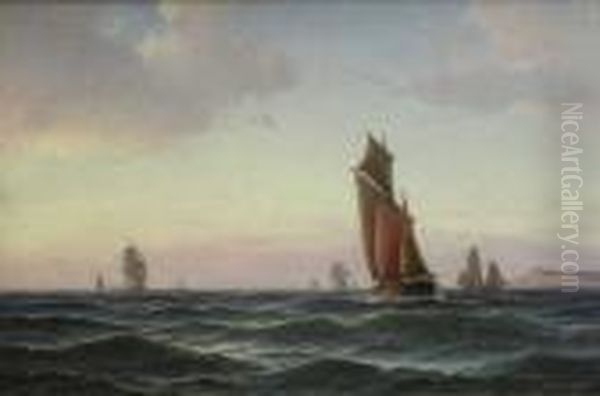 Marine Oil Painting by Carl Ludwig Bille