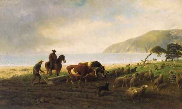 David Jacks on Horseback, Monterey Peninsula Oil Painting by William Hahn