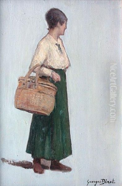  Paysanne Au Panier  Oil Painting by Georges Binet