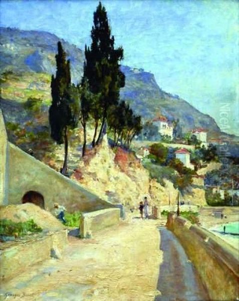 Basse Corniche Vers Monaco Oil Painting by Georges Binet