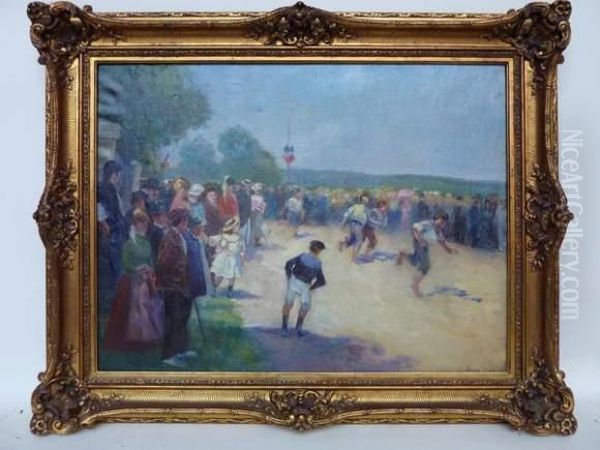  Scene Populaire : La Course  Oil Painting by Georges Binet