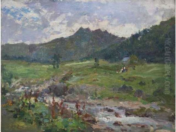 Paysage De Montagne Oil Painting by Georges Binet