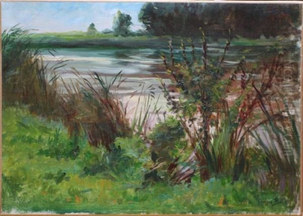 Bord De Riviere A Travers Les Ajoncs Oil Painting by Georges Binet