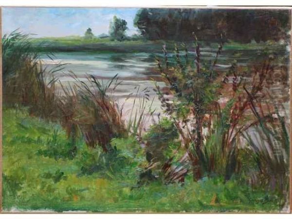 Bord De Riviere A Travers Les Ajoncs Oil Painting by Georges Binet