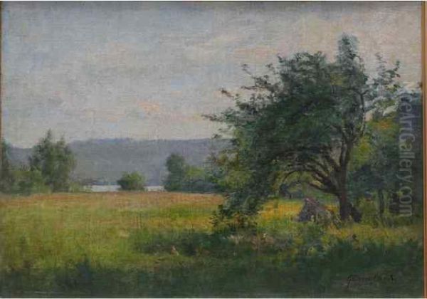 Campagne En Bord De Seine Oil Painting by Georges Binet