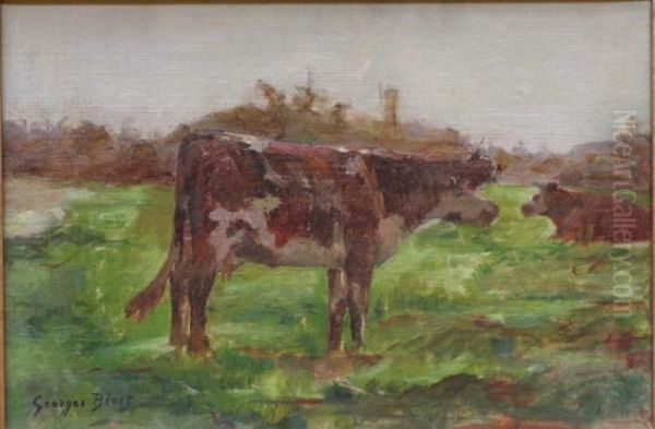 Vaches Au Paturage Oil Painting by Georges Binet