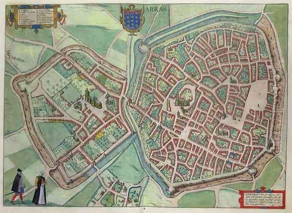 Map of Arras from Civitates Orbis Terrarum Oil Painting by Joris Hoefnagel