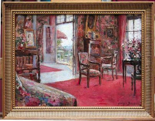 Le Salon De L'artiste A Villequier Oil Painting by Georges Binet