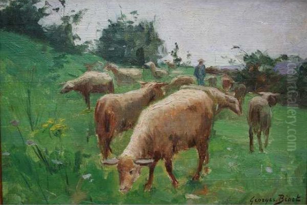 Le Gardien De Moutons Oil Painting by Georges Binet