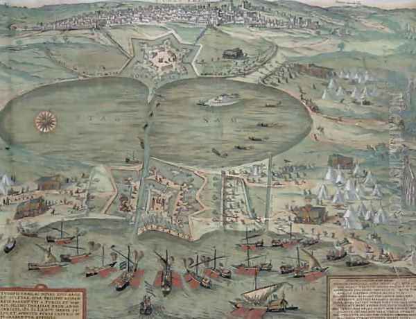 Map of Tunis from Civitates Orbis Terrarum Oil Painting by Joris Hoefnagel