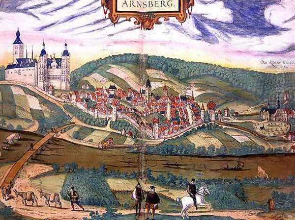 Map of Arnsberg form Civitates Orbis Terrarum Oil Painting by Joris Hoefnagel