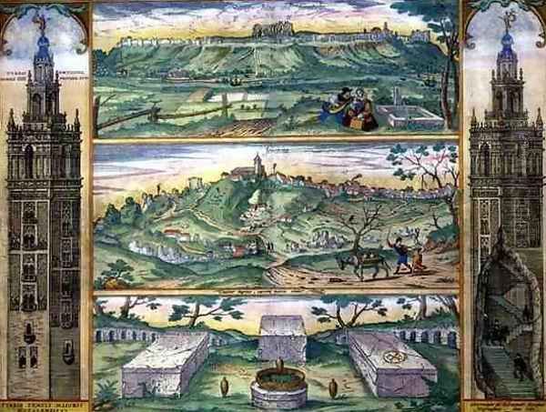 Map of Forata and Jeresa from Civitates Orbis Terrarum Oil Painting by Joris Hoefnagel