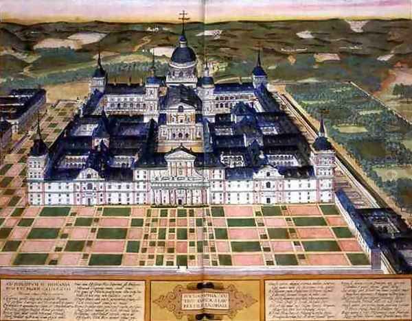 Plan of the Monastery of El Escorial from Civitates Orbis Terrarum Oil Painting by Joris Hoefnagel